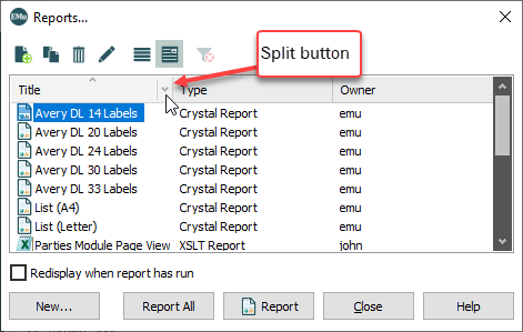 Split button Split button